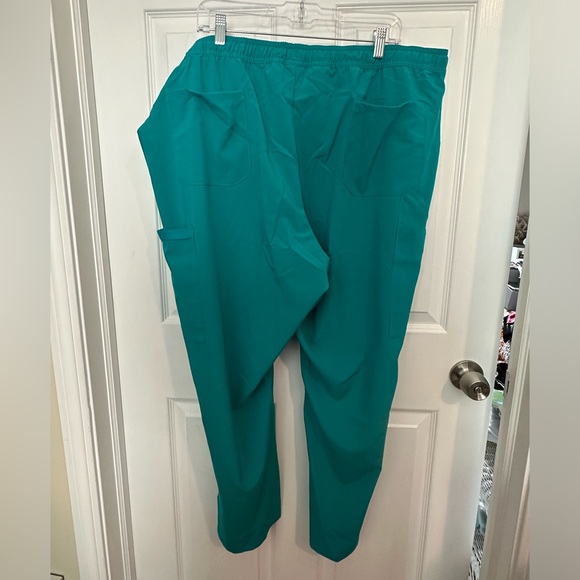 Women's EDS Essentials Drawstring Scrub Pants Teal 3X Petite - Picture 4 of 14